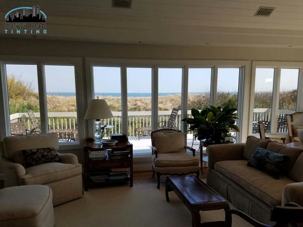 ocean view from residence with lightly tinted windows