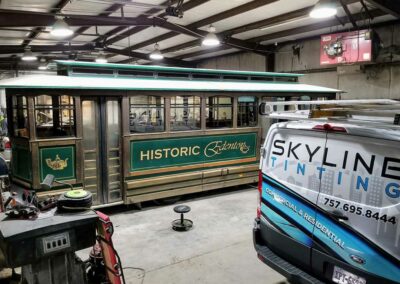 tourist trolley with 3M Prestige 70 window tint installed