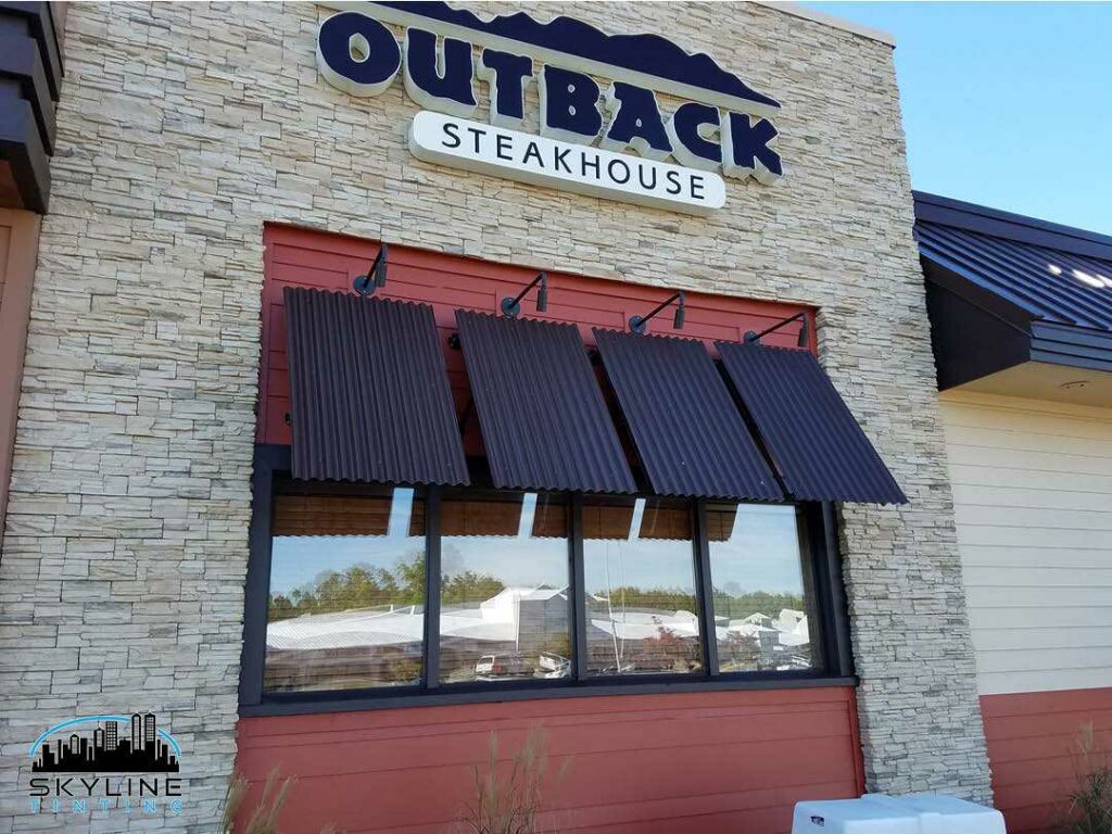 outback steakhouse windows with very light window tint installed