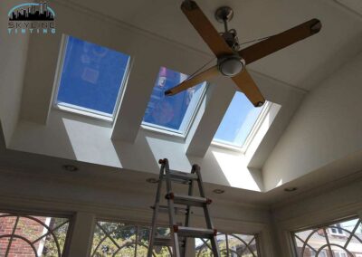 interior view of skylights with solar control tint installed