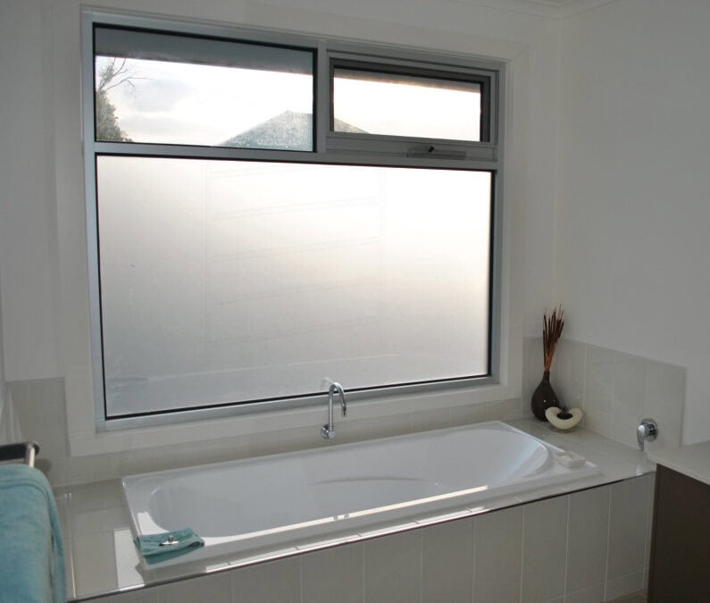 Frosted Bathroom Window Films Allow Privacy While Keeping Natural Light