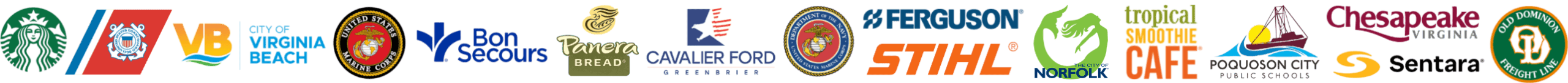 Horizontal strip of sponsor and partner logos from multiple organizations arranged in a row.